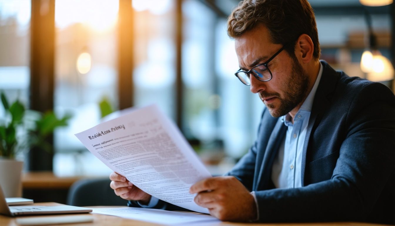 An office worker in their 30s reading a UK sick leave policy.