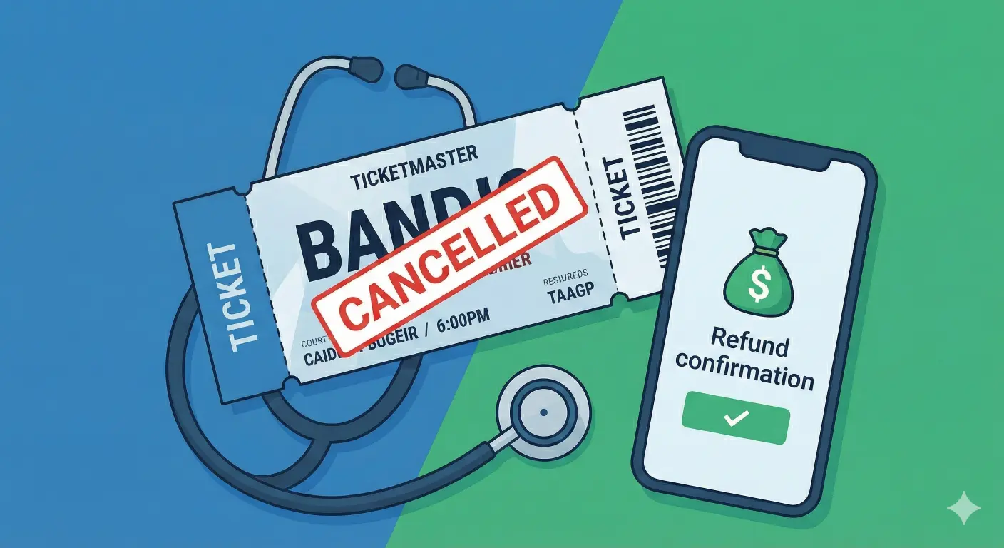 Doctor's note to cancel event tickets